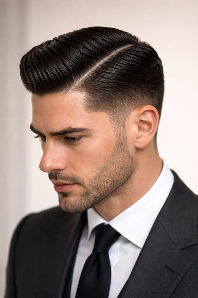 5. Slick Back with Side Part