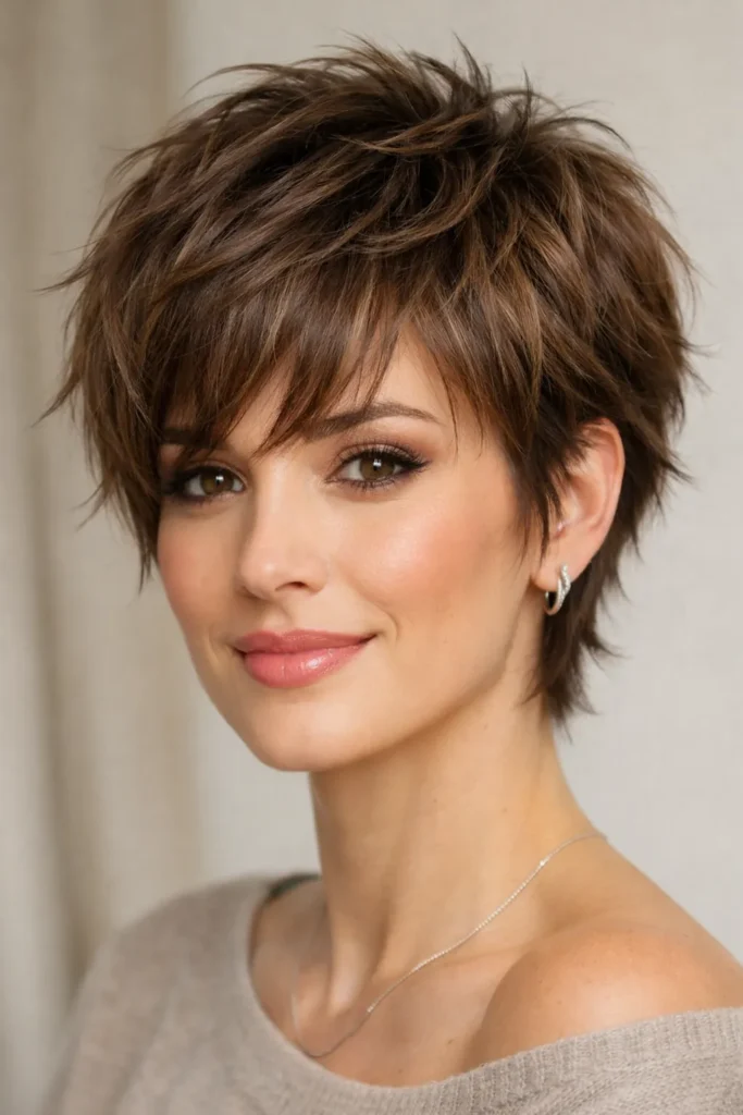 3. Feathered Pixie Cut