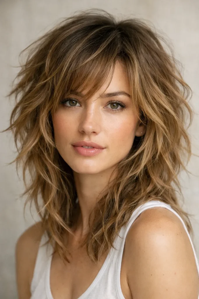 9. Feathered Tousled Hair