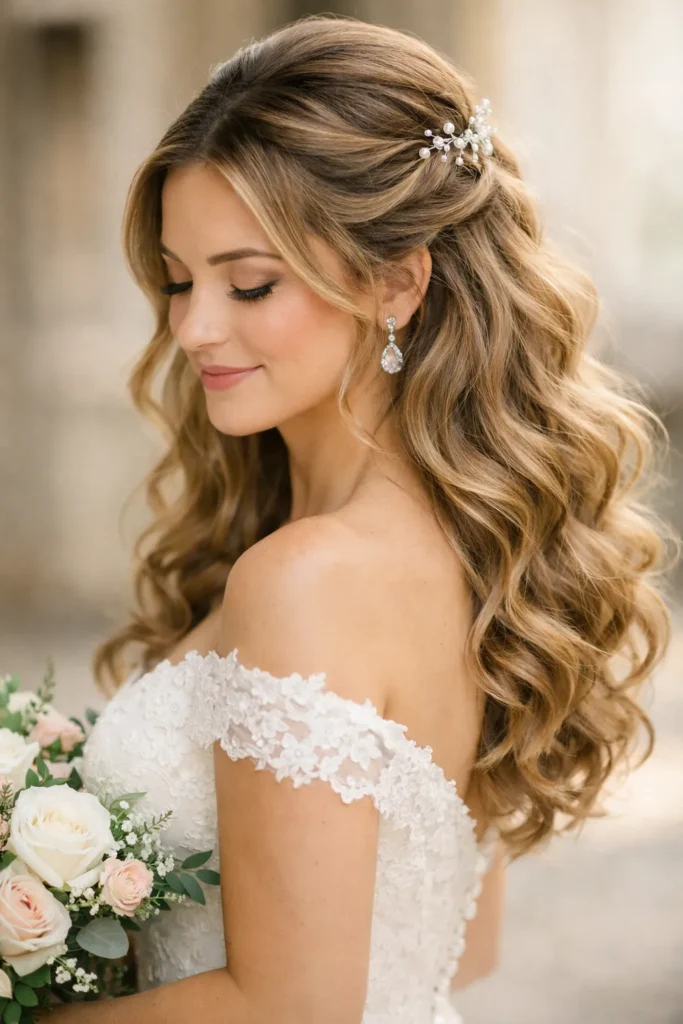 5. Half-Up Half-Down Curls
