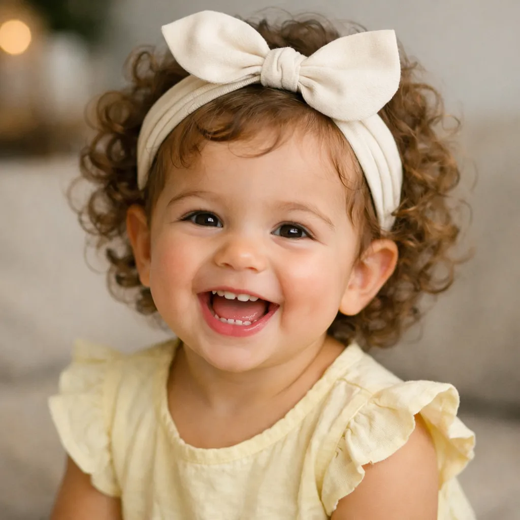 5. Bow-Tied Headband with Loose Curls