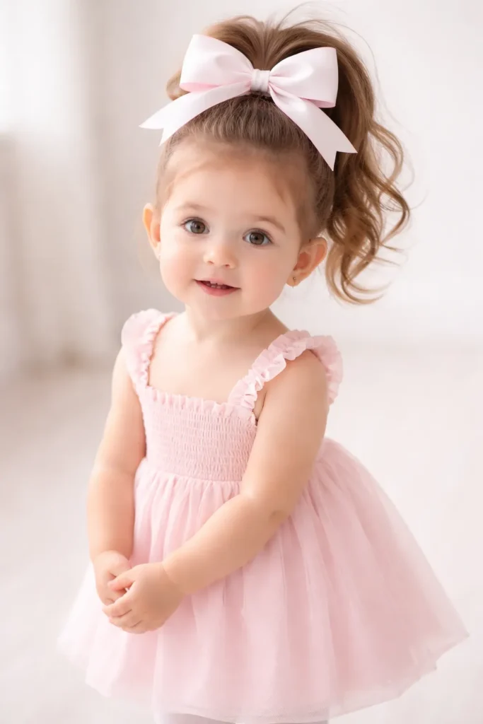 9. Simple Ponytail with Ribbons