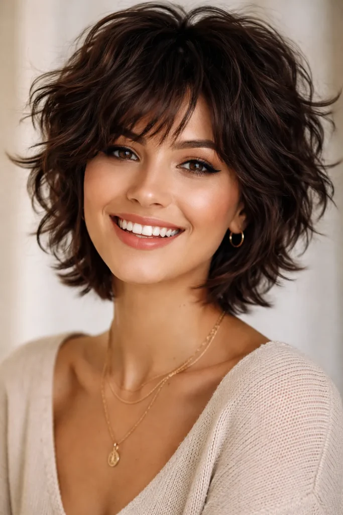 5. Short Shag with Fluffy Curls