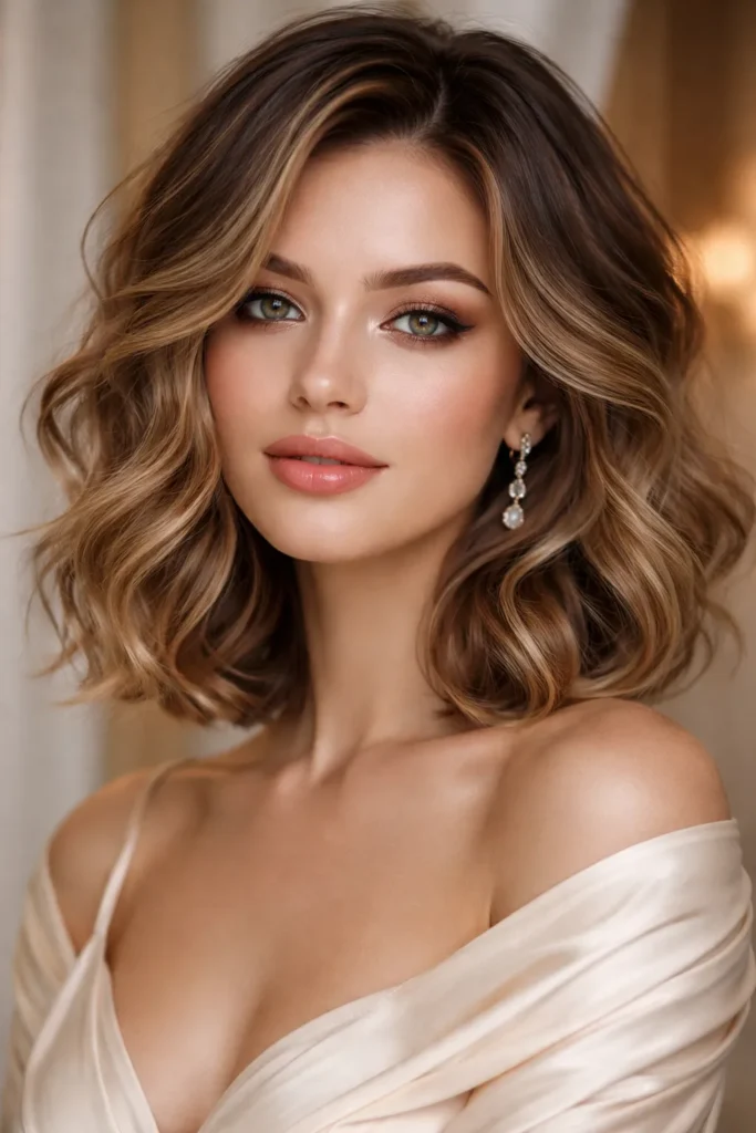 10. Layered Lob with Soft Curls