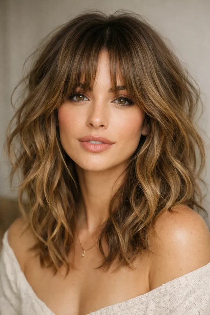 2. Textured Curtain Bangs