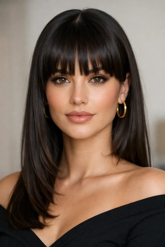 4. Straight Curtain Bangs