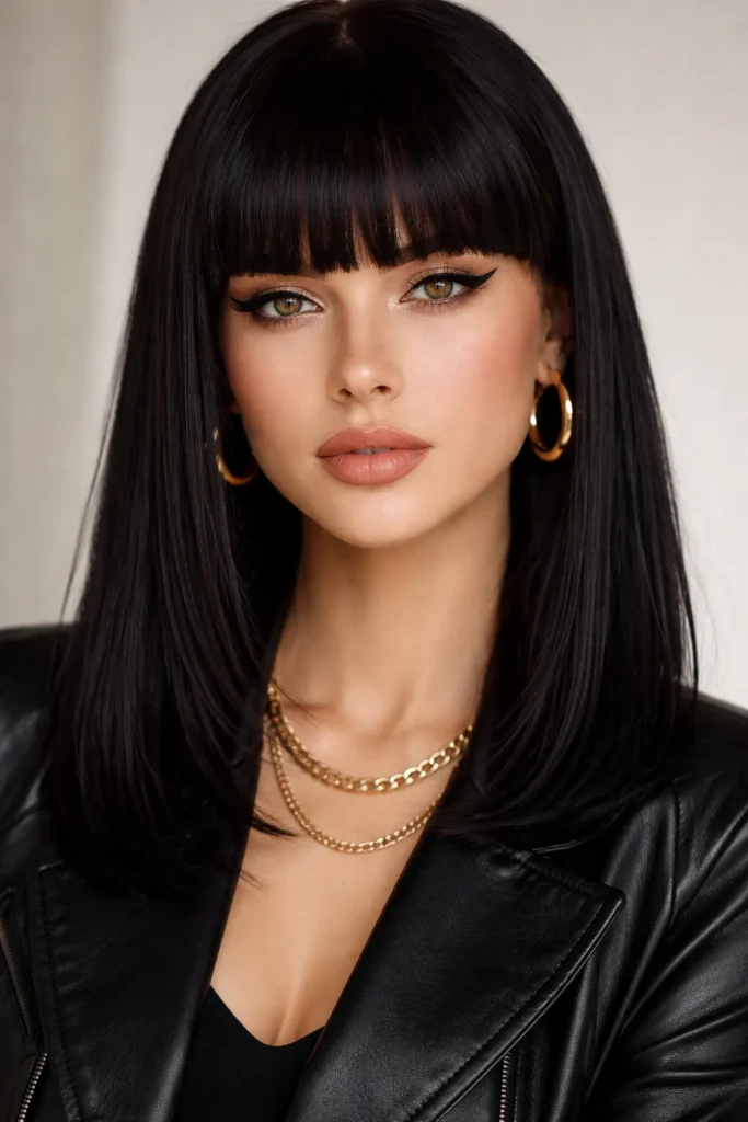 10. Blunt Curtain Bangs