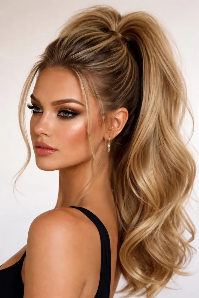 4. High Ponytail with Volume