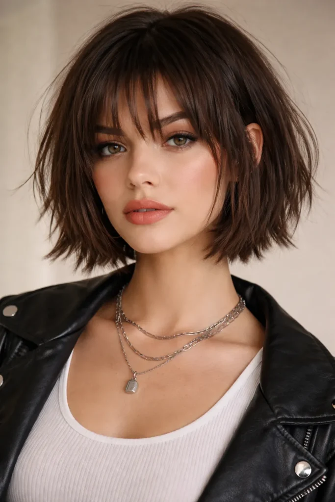 4. Choppy Bob with Wispy Bangs