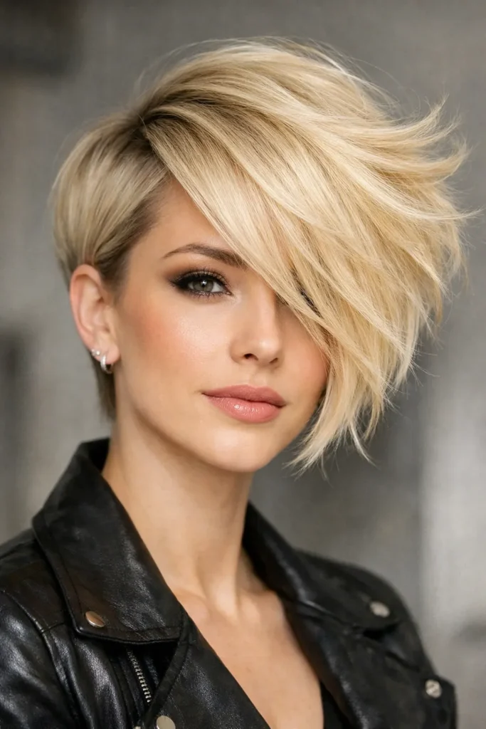 9. Asymmetrical Blonde Cut