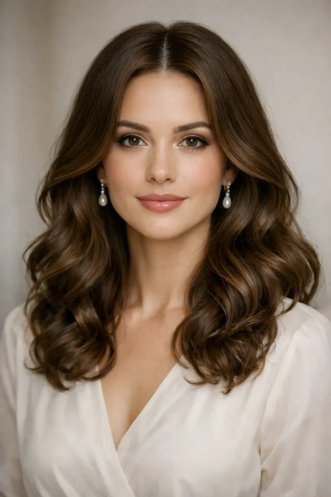 8. Soft Curls with Middle Part