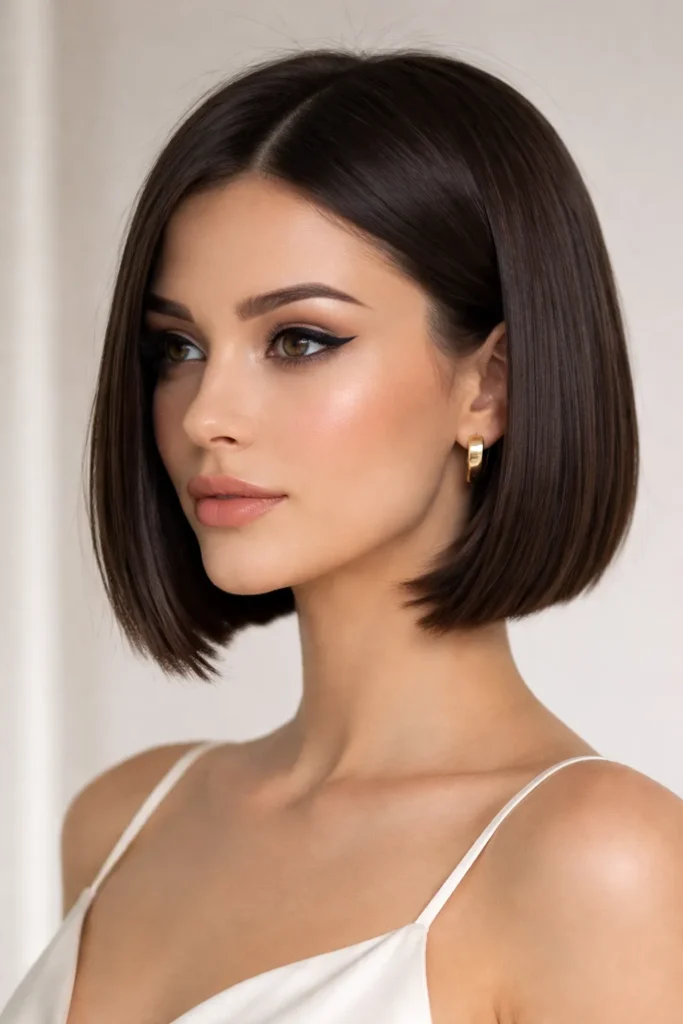 6. Blunt Bob with Layered Ends