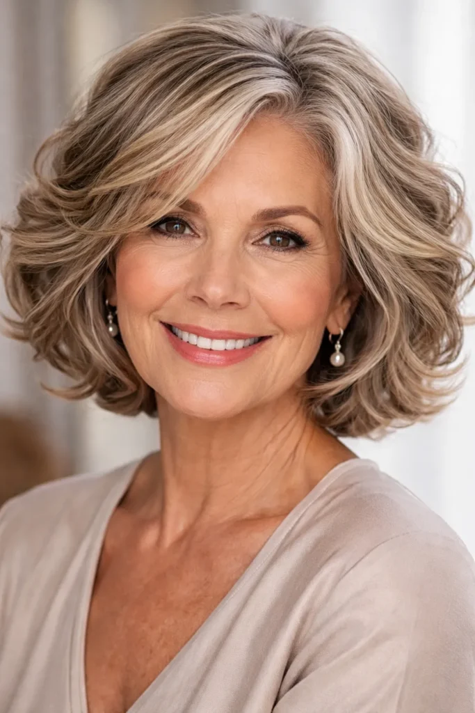 10. Wavy Bob with Highlights