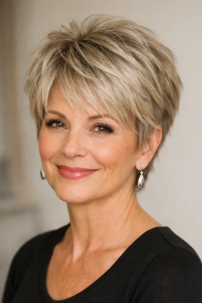 2. Layered Pixie Cut