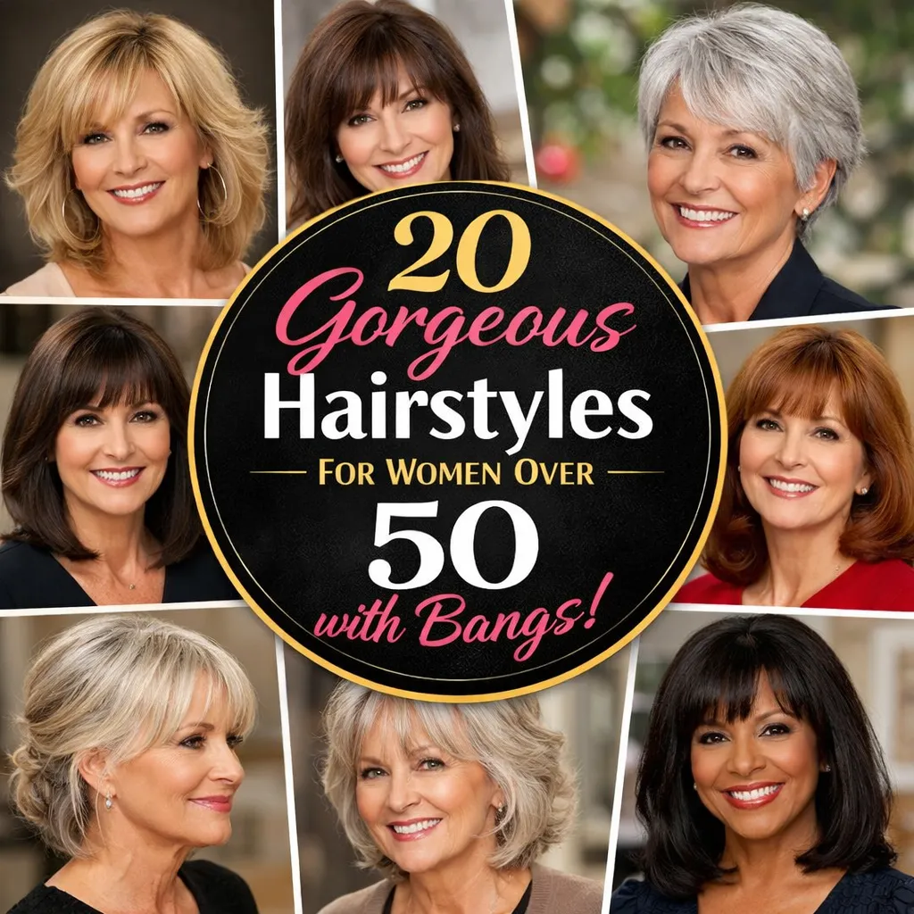 20 Gorgeous Hairstyles for Women Over 50 with Bangs!
