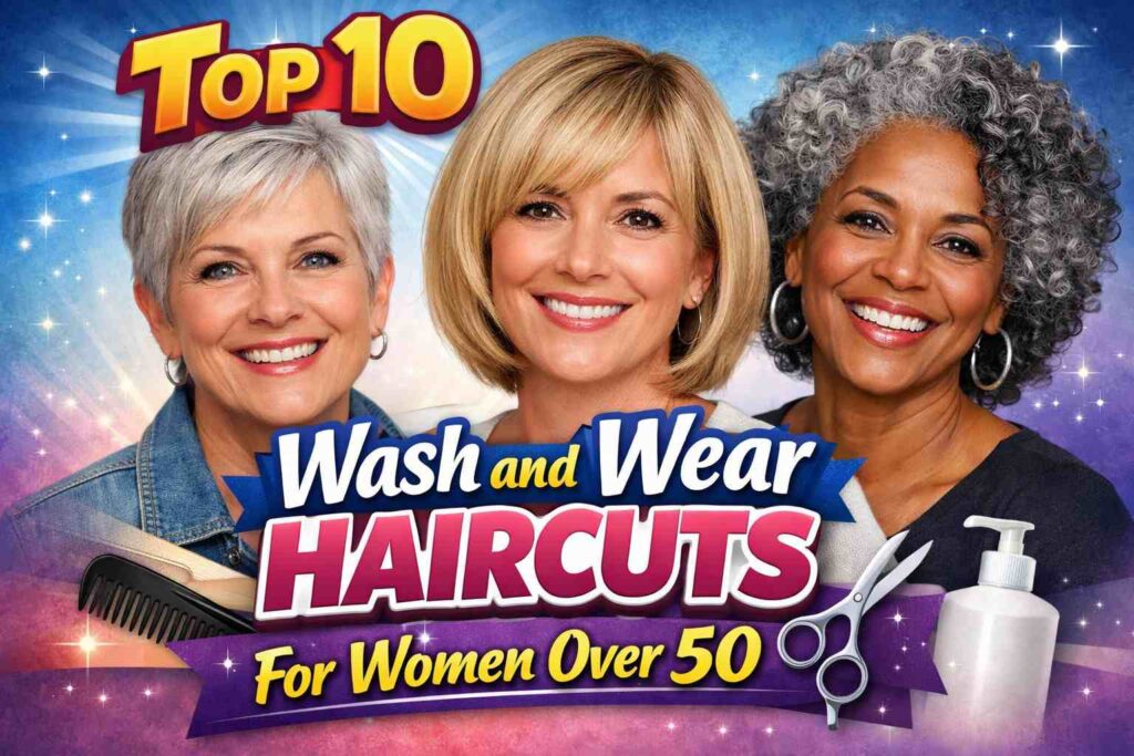Top 10 Wash and Wear Haircuts for Women Over 50