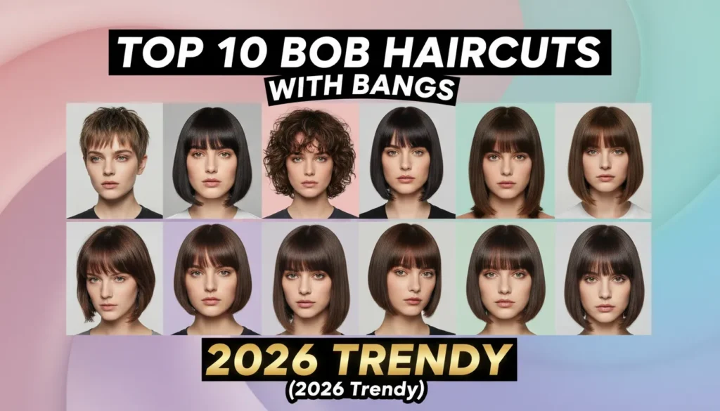 Top 10 Bob haircuts with bangs (2026 Trendy)