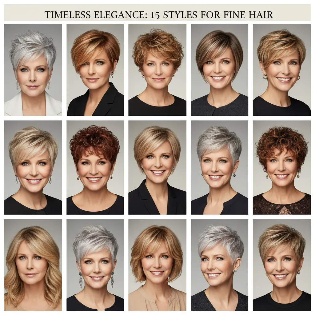 15 Moast Papular & Eye Catching Haircuts for older women with fine hair