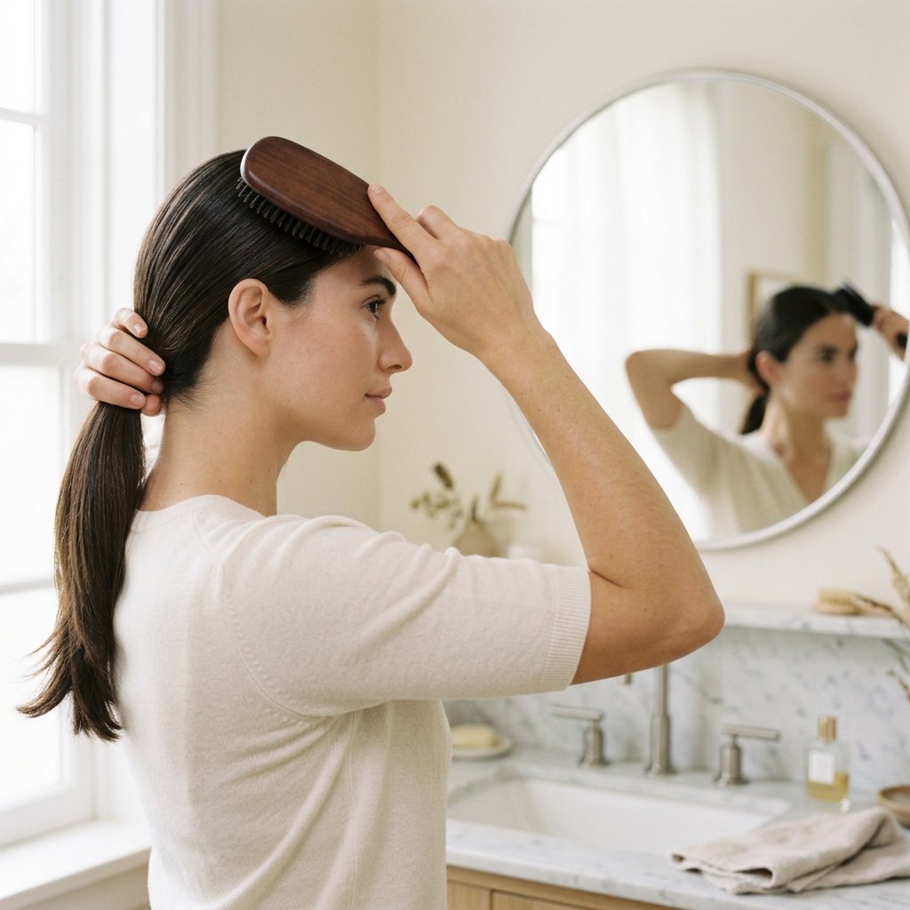 Step-by-step sleek ponytail tutorial collage